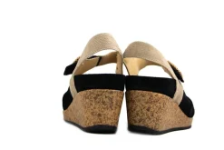 Sandalen En Slippers | Wijdte H^Durea Sleehak Zwart Zand