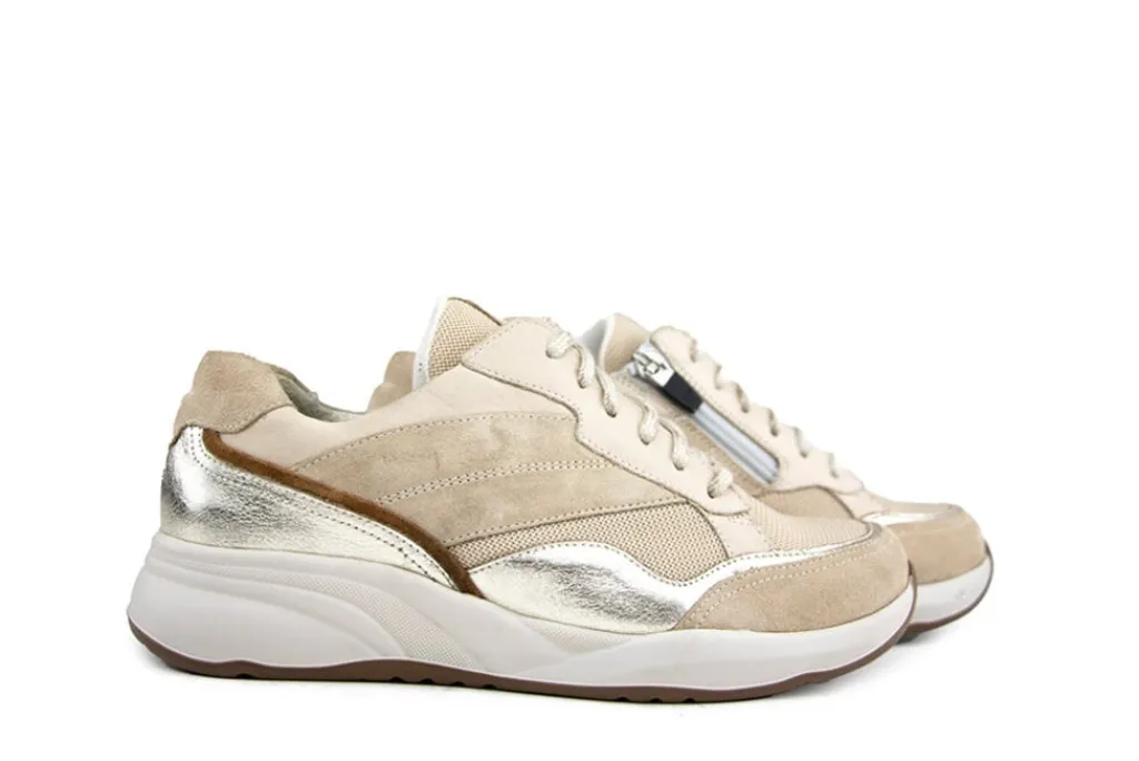 Sneakers | Wijdte H^Durea Sneaker L.Taupe Platino Taupe Cognac