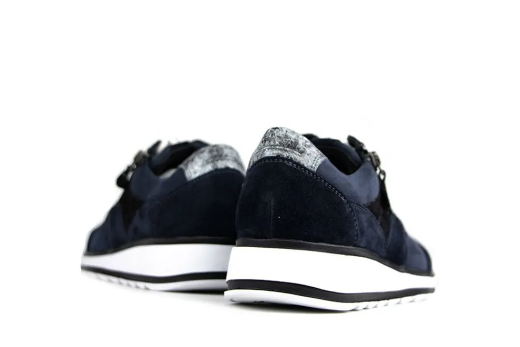 Sneakers | Wijdte H^Durea Sneaker Marine Zwart H-leest