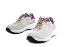 Sneakers | Wijdte H^Durea Sneaker Offwhite Taupe Lilla Viola H-leest