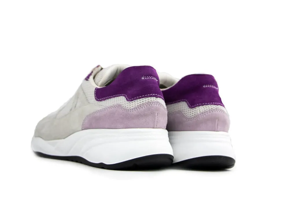 Sneakers | Wijdte H^Durea Sneaker Offwhite Taupe Lilla Viola H-leest
