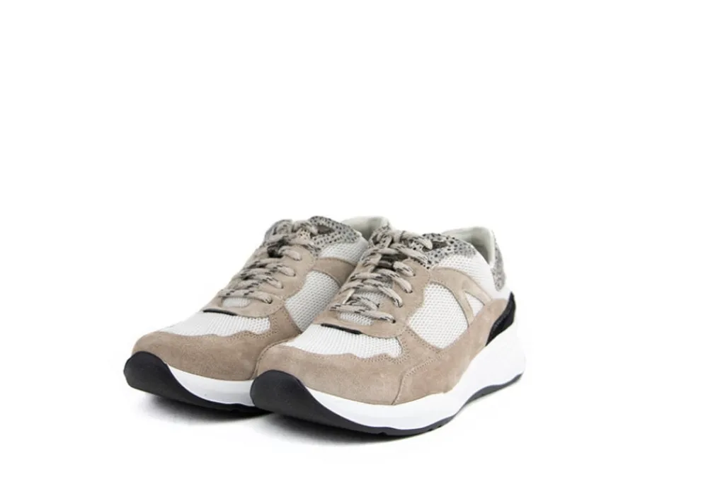 Sneakers | Wijdte H^Durea Sneaker Walnoot Taupe Zwart H-leest