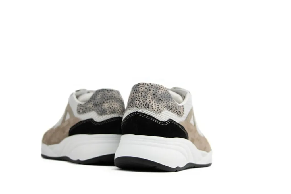Sneakers | Wijdte H^Durea Sneaker Walnoot Taupe Zwart H-leest