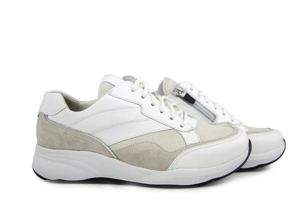 Sneakers | Wijdte H^Durea Sneaker Wit Mat Zilver