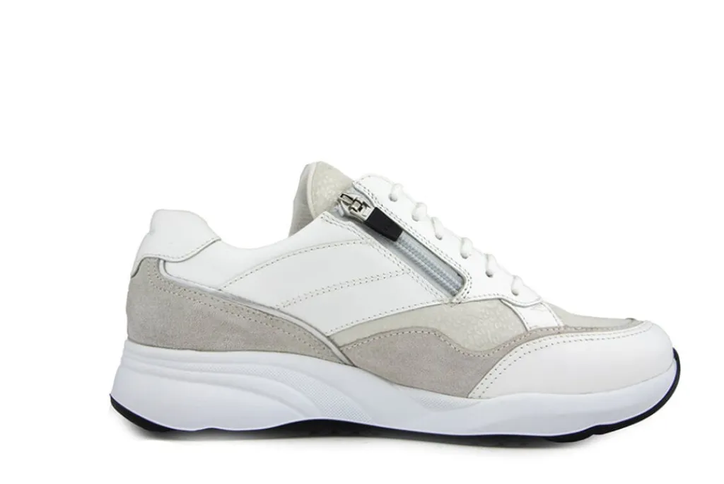Sneakers | Wijdte H^Durea Sneaker Wit Mat Zilver