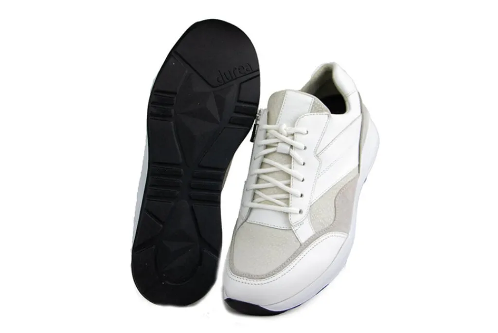 Sneakers | Wijdte H^Durea Sneaker Wit Mat Zilver