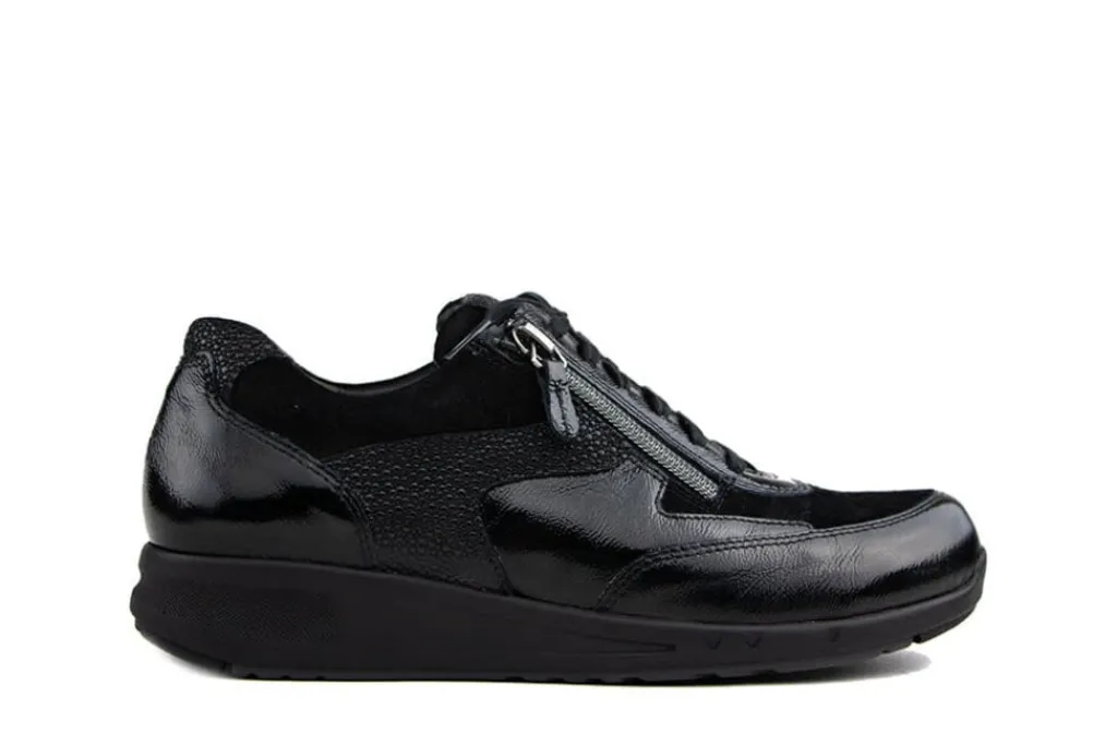 Sneakers | Wijdte H^Durea Sneaker Zwart Lak Combi H-leest