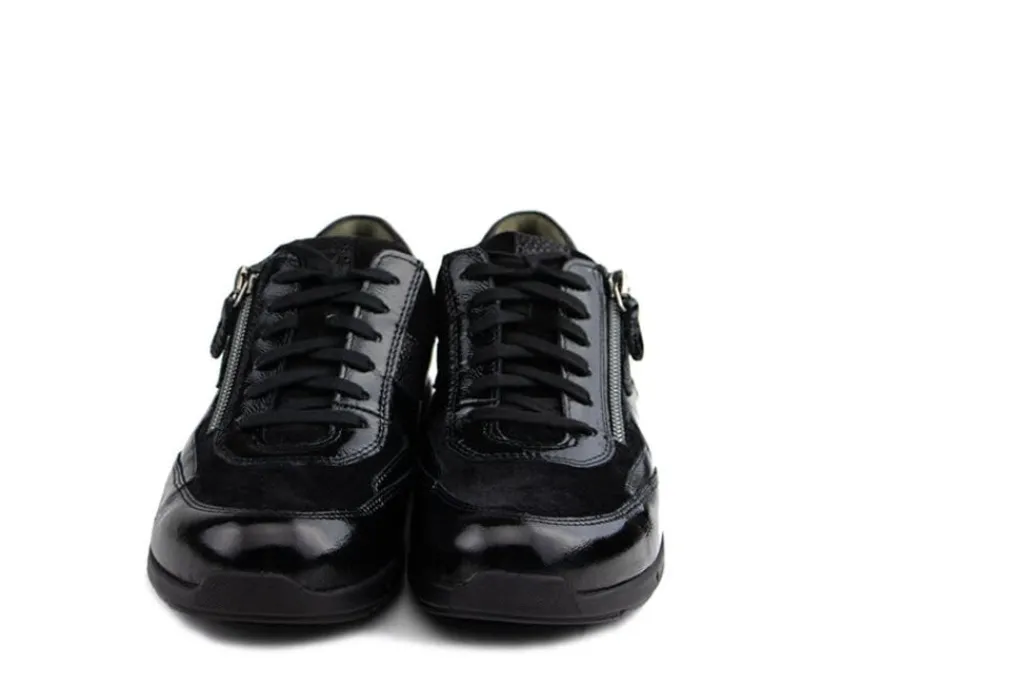 Sneakers | Wijdte H^Durea Sneaker Zwart Lak Combi H-leest