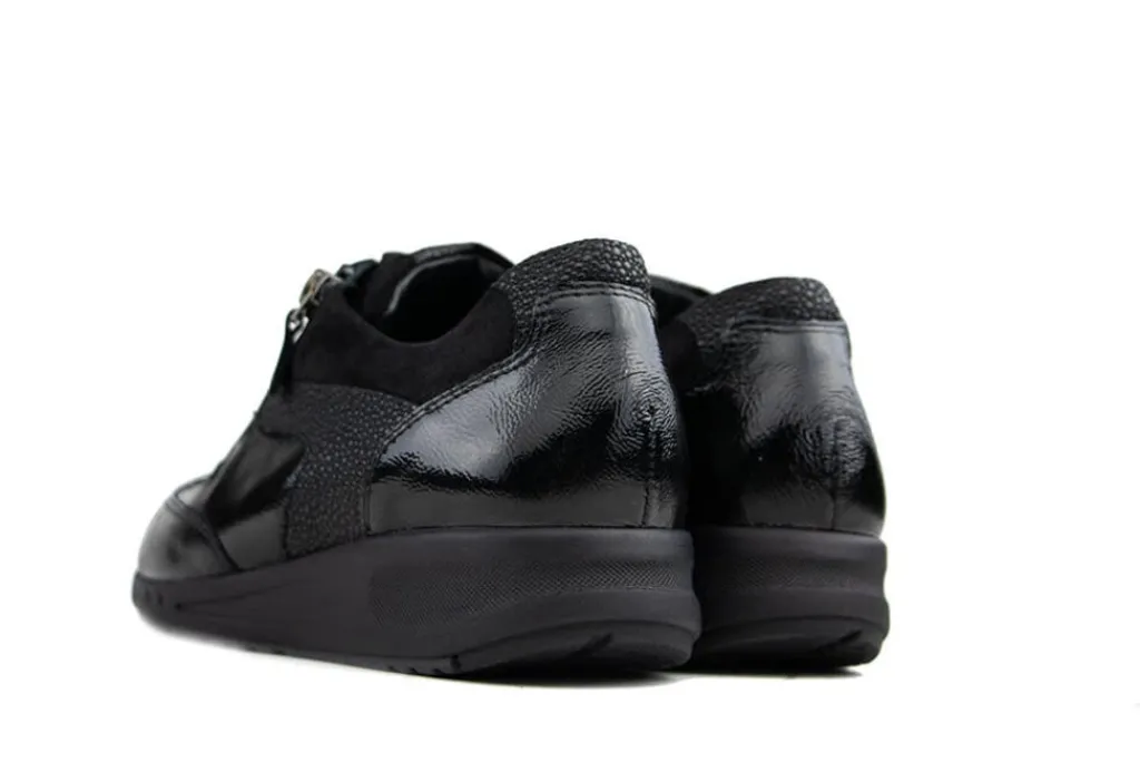 Sneakers | Wijdte H^Durea Sneaker Zwart Lak Combi H-leest