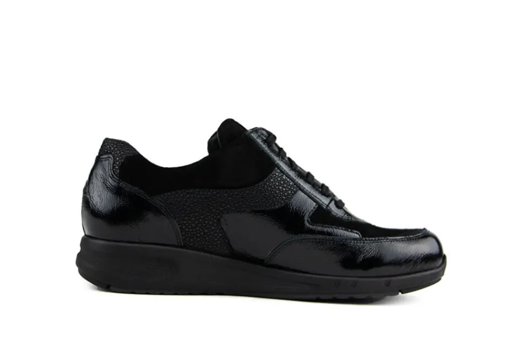 Sneakers | Wijdte K^Durea Sneaker Zwart Lak Suède K