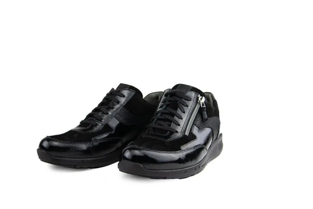 Sneakers | Wijdte K^Durea Sneaker Zwart Lak Suède K