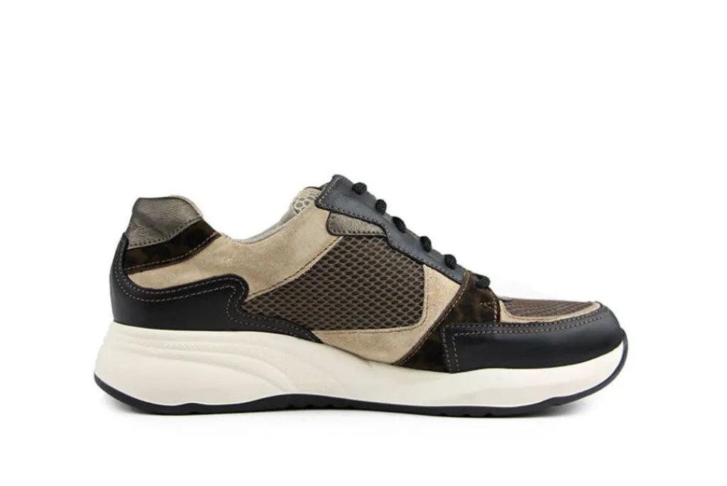 Sneakers | Wijdte K^Durea Sneaker Zwart Seppia Bruin