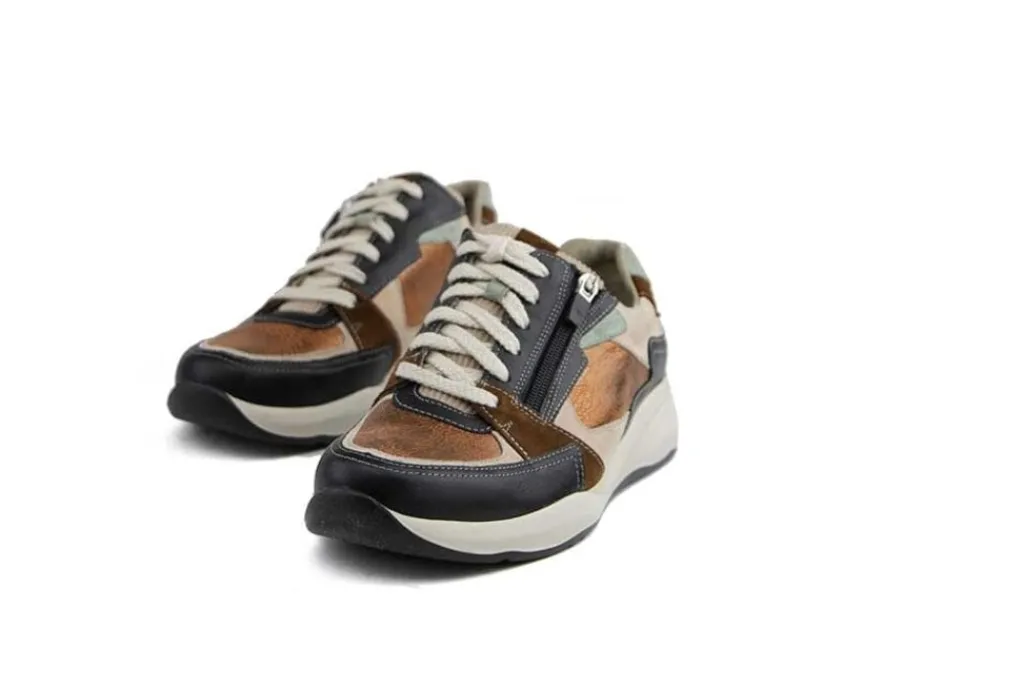 Sneakers | Wijdte H^Durea Sneaker Zwart Vachetta Cognac H