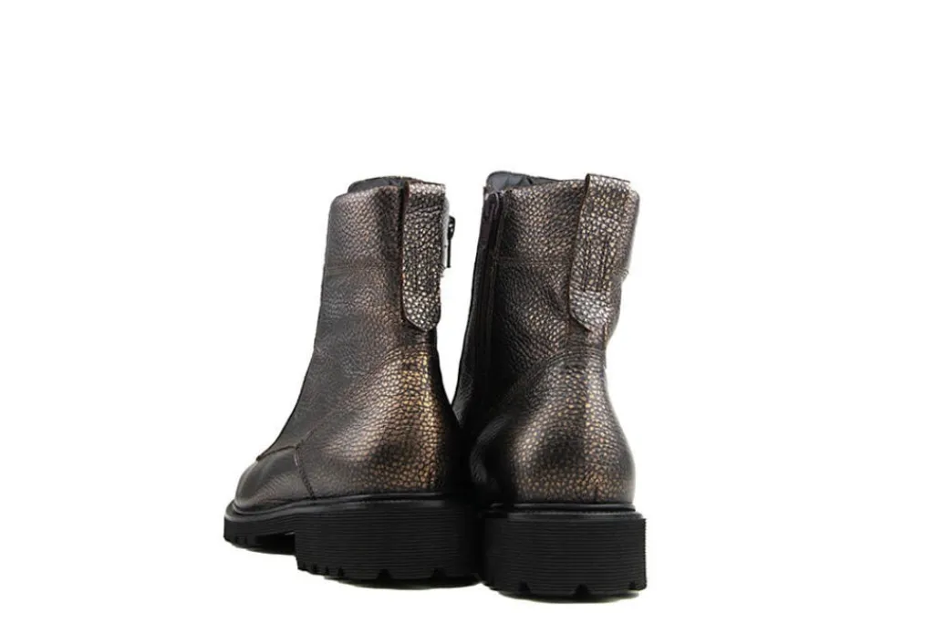 Wijdte K | Veterboots En Bikerboots^Durea Veterboot Brons Leer