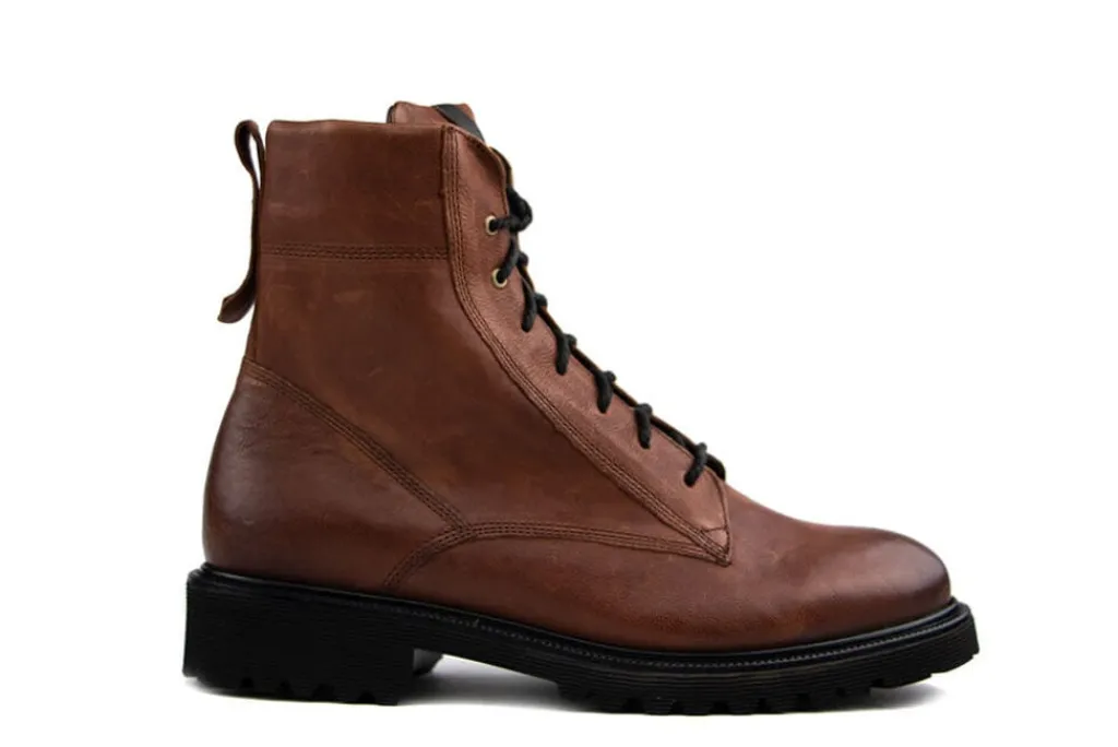 Wijdte K | Veterboots En Bikerboots^Durea Veterboot Cognac New Gaucho H-leest