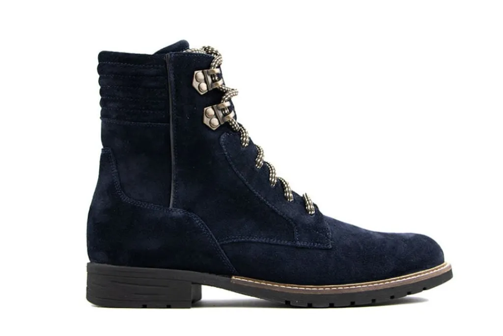 Veterboots En Bikerboots | Wijdte H^Durea Veterboot Marine Zwart H-leest