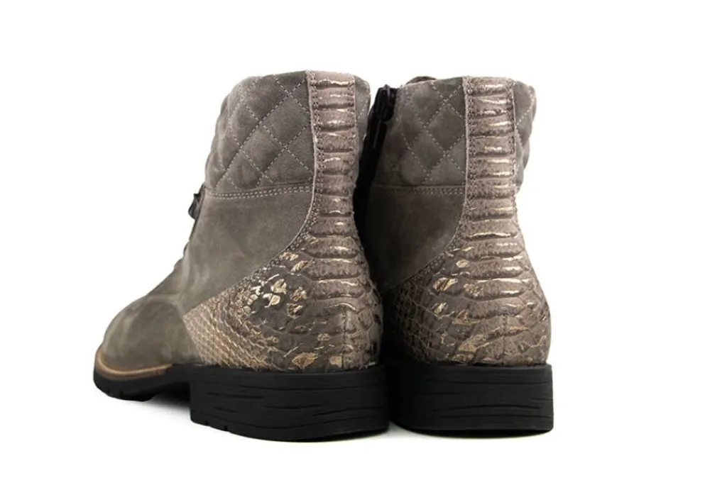 Veterboots En Bikerboots | Wijdte K^Durea Veterboot Pietra Taupe Suède