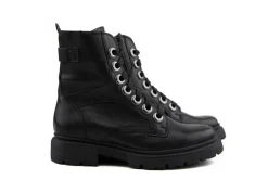 Veterboots En Bikerboots | Wijdte H^Durea Veterboot Zwart Leer H