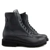 Veterboots En Bikerboots | Wijdte H^Durea Veterboot Zwart Leer H