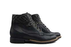 Veterboots En Bikerboots | Wijdte H^Durea Veterboot Zwart Leer