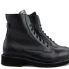 Veterboots En Bikerboots | Wijdte K^Durea Veterboot Zwart Leer K