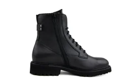 Veterboots En Bikerboots | Wijdte H^Durea Veterboot Zwart Leer H