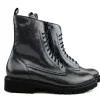 Veterboots En Bikerboots | Wijdte H^Durea Veterboot Zwart Print H