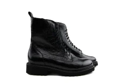 Veterboots En Bikerboots | Wijdte K^Durea Veterboot Zwart Print