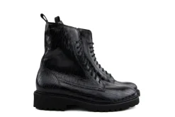 Veterboots En Bikerboots | Wijdte H^Durea Veterboot Zwart Print H