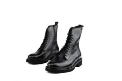 Veterboots En Bikerboots | Wijdte K^Durea Veterboot Zwart Print