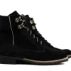 Veterboots En Bikerboots | Wijdte K^Durea Veterboot Zwart Zand K-leest