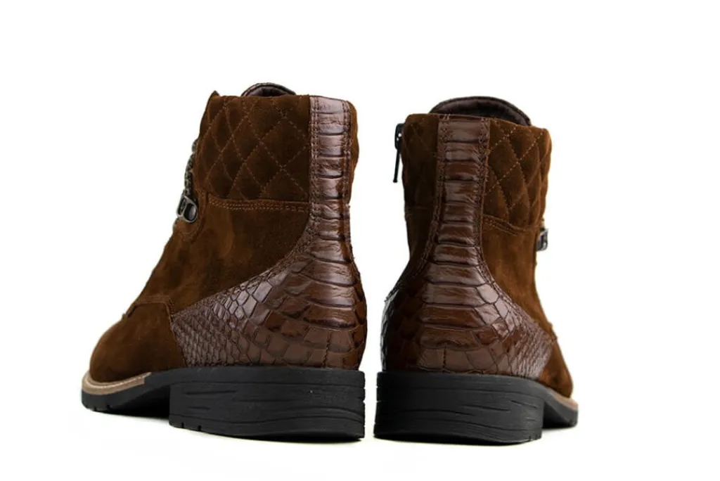Veterboots En Bikerboots | Wijdte H^Durea Veterboots Cognac Suede H-leest