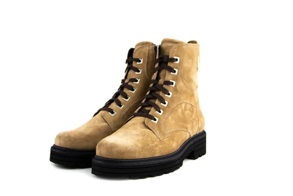 Veterboots En Bikerboots | Wijdte K^Durea Veterboots Fox Zand Suede K-leest