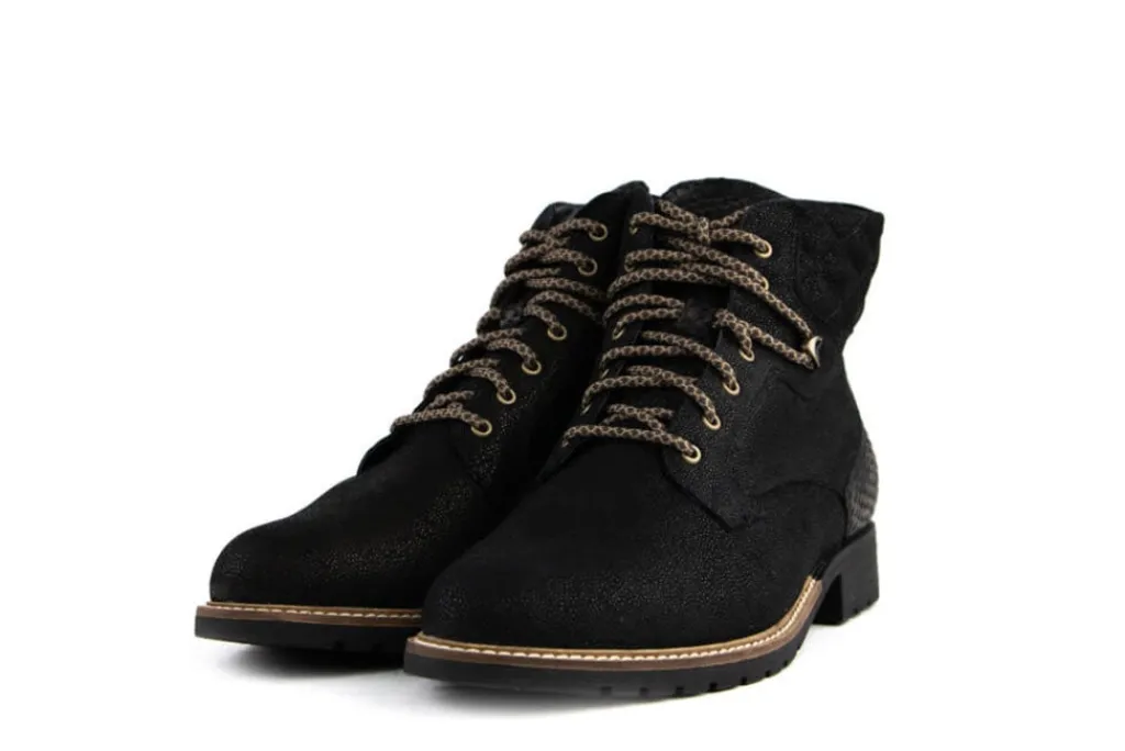 Veterboots En Bikerboots | Wijdte K^Durea Veterboots Zwart Combi K-leest