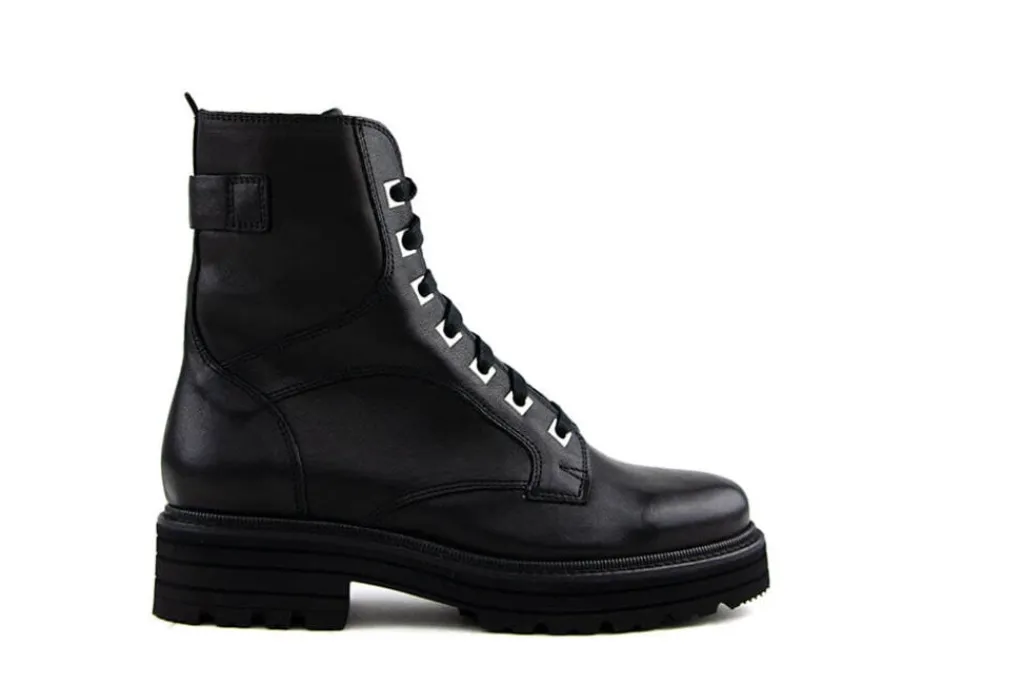 Veterboots En Bikerboots | Wijdte H^Durea Veterboots Zwart Palmira H-leest