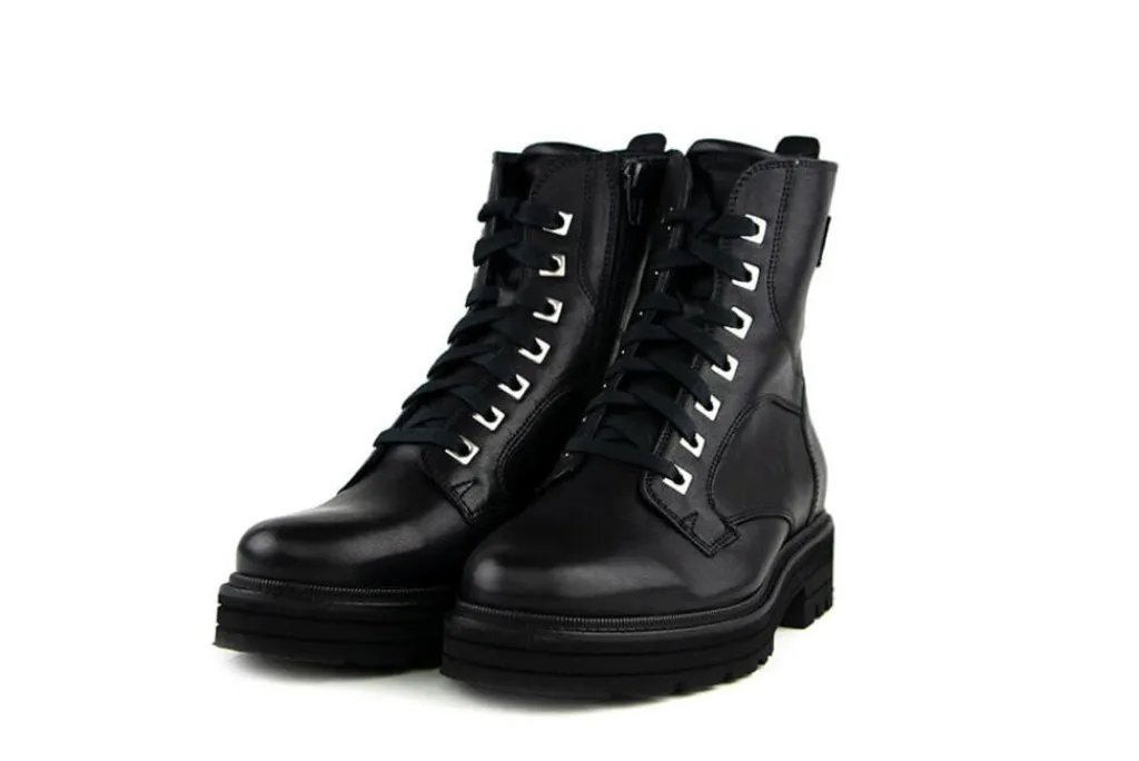 Veterboots En Bikerboots | Wijdte H^Durea Veterboots Zwart Palmira H-leest