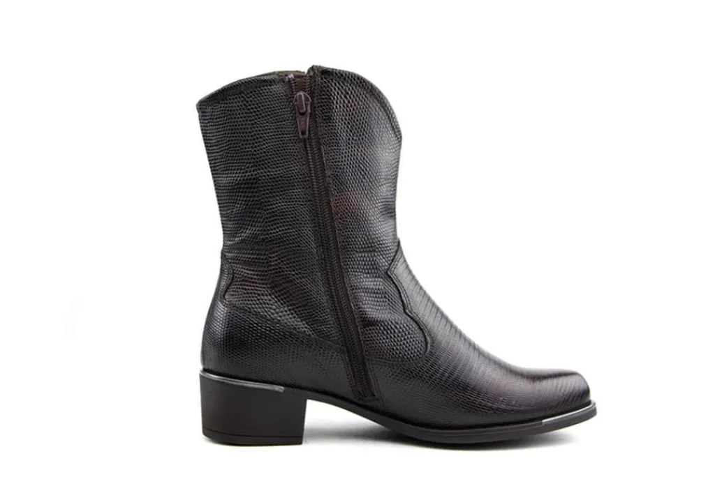Laarzen | Wijdte H^Durea Western Boot Cognac Print