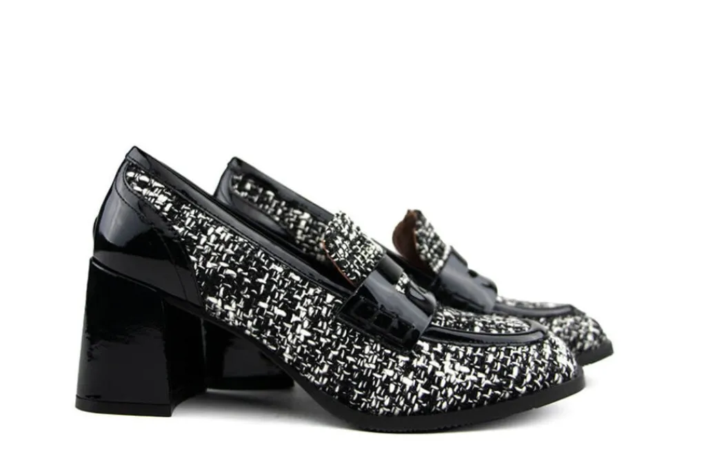 Pumps^Eva Luna Pump Camilla Nero Tweed Vernice