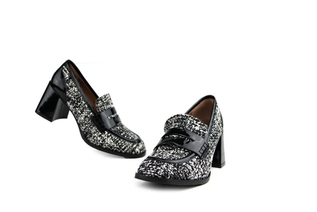 Pumps^Eva Luna Pump Camilla Nero Tweed Vernice