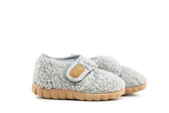 Pantoffels^Fischer Pantoffel Grau Teddy