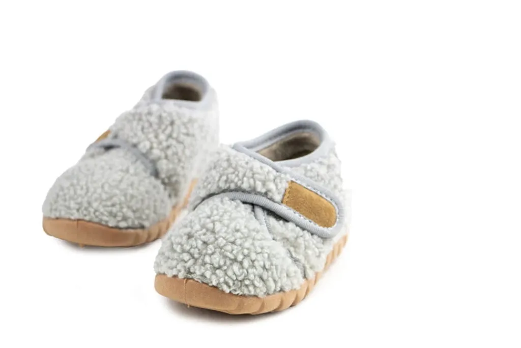 Pantoffels^Fischer Pantoffel Grau Teddy