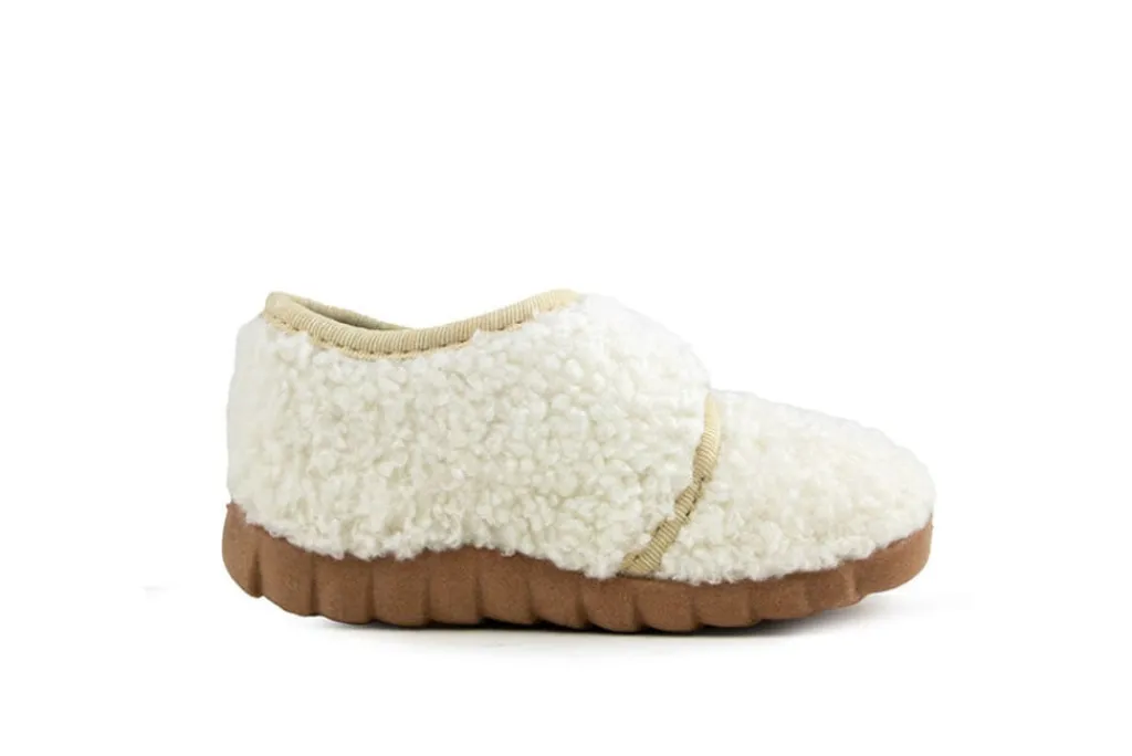 Pantoffels^Fischer Pantoffel Weiss Teddy