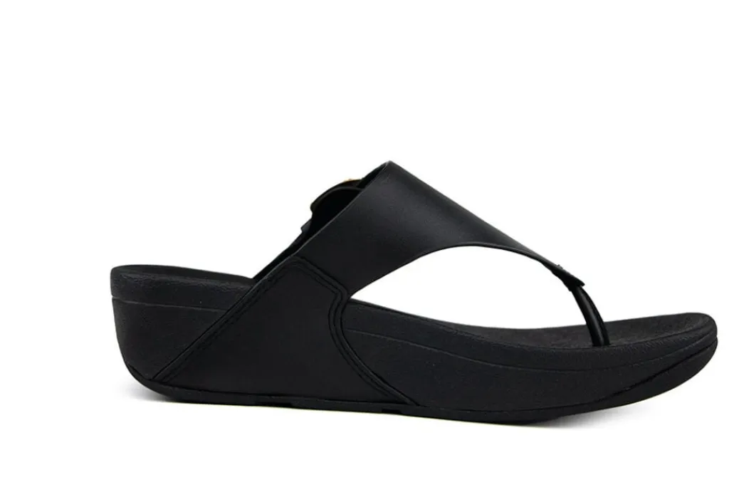 Sandalen En Slippers^FitFlop Lulu Resin Buckle Toe Post All Black