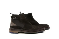 Sportief | Laarzen^Floris van Bommel Chelsea Boots Donkerbruin Suede