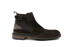 Sportief | Laarzen^Floris van Bommel Chelsea Boots Donkerbruin Suede