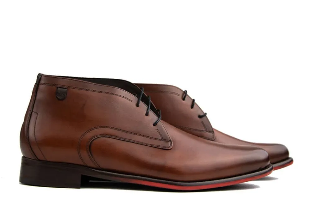 Nette Schoenen | Hoge Veterschoenen^Floris van Bommel De Draver 01.06 D.Cognac
