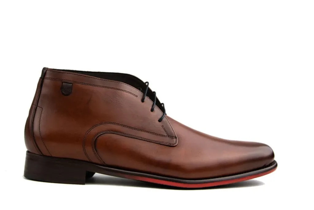 Nette Schoenen | Hoge Veterschoenen^Floris van Bommel De Draver 01.06 D.Cognac