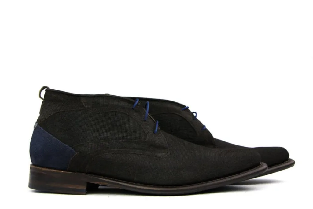 Hoge Veterschoenen | Nette Schoenen^Floris van Bommel Hoge Veterschoen Donkerbruin Suede