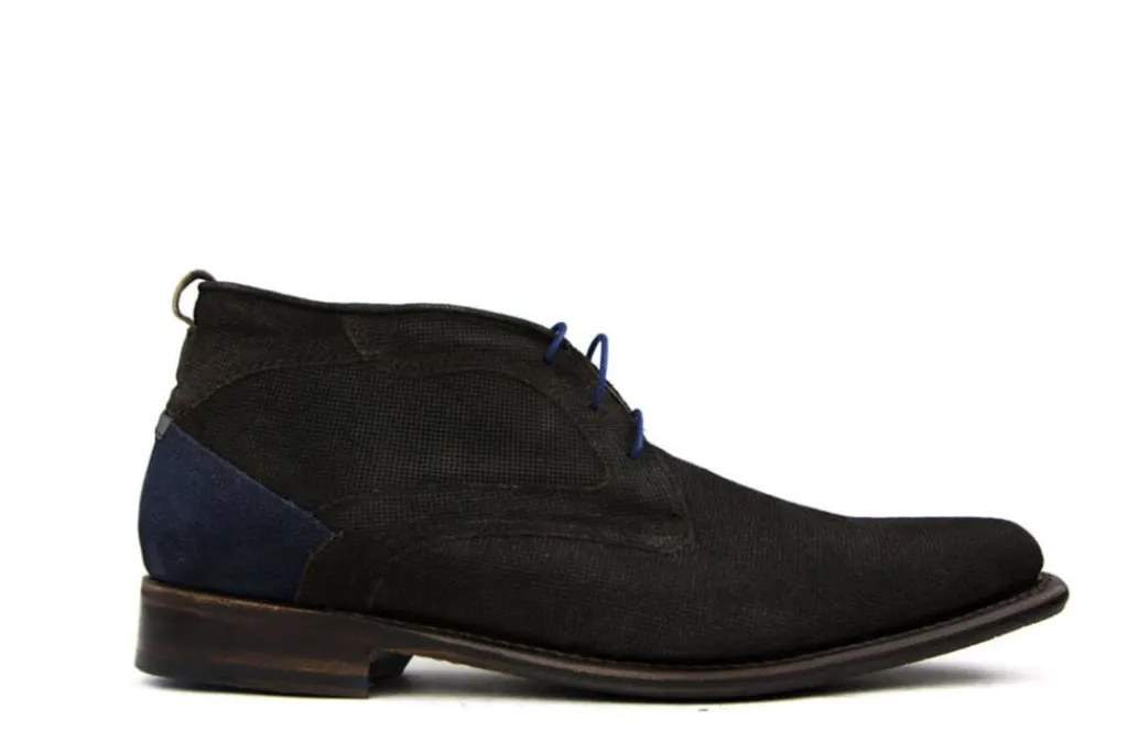 Hoge Veterschoenen | Nette Schoenen^Floris van Bommel Hoge Veterschoen Donkerbruin Suede
