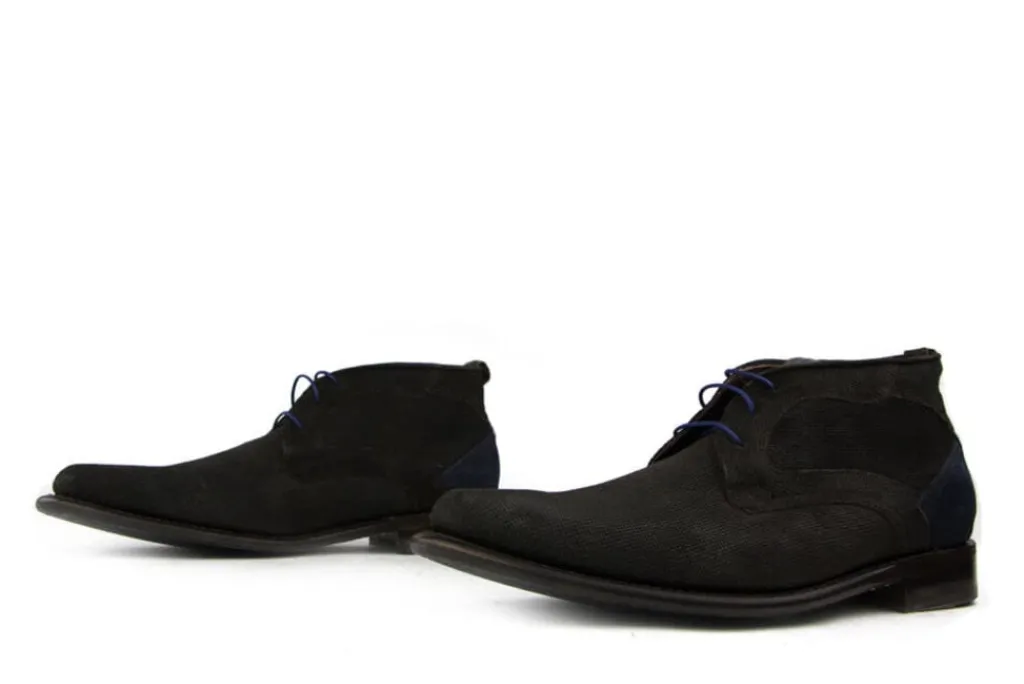 Hoge Veterschoenen | Nette Schoenen^Floris van Bommel Hoge Veterschoen Donkerbruin Suede